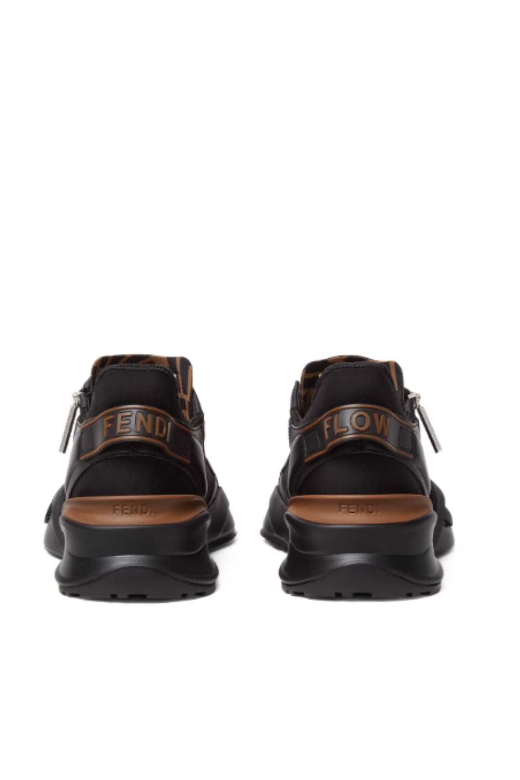 Fendi Flow Sneakers Black leather low-tops for men