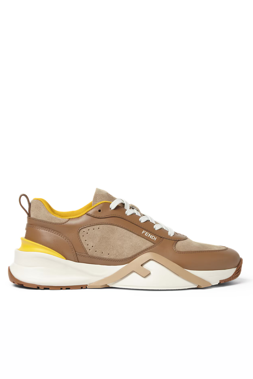 Fendi Flow Trainers Light brown leather low-tops