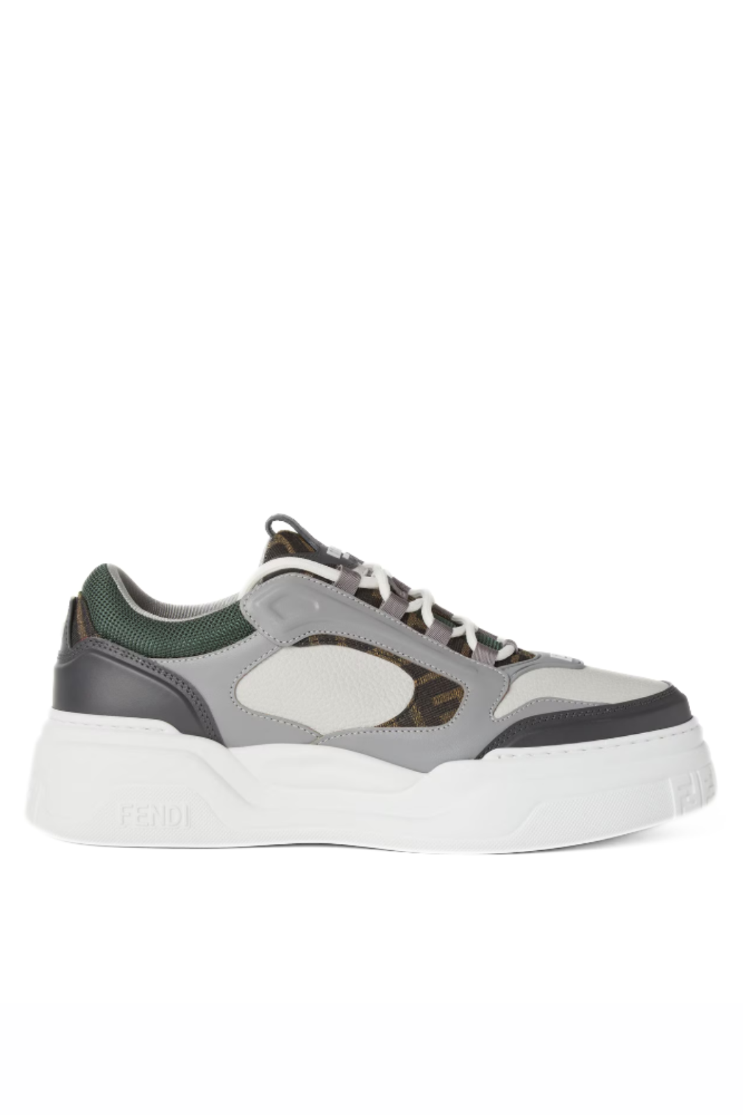 Fendi Force Trainers White gray leather low-tops Man Sneakers