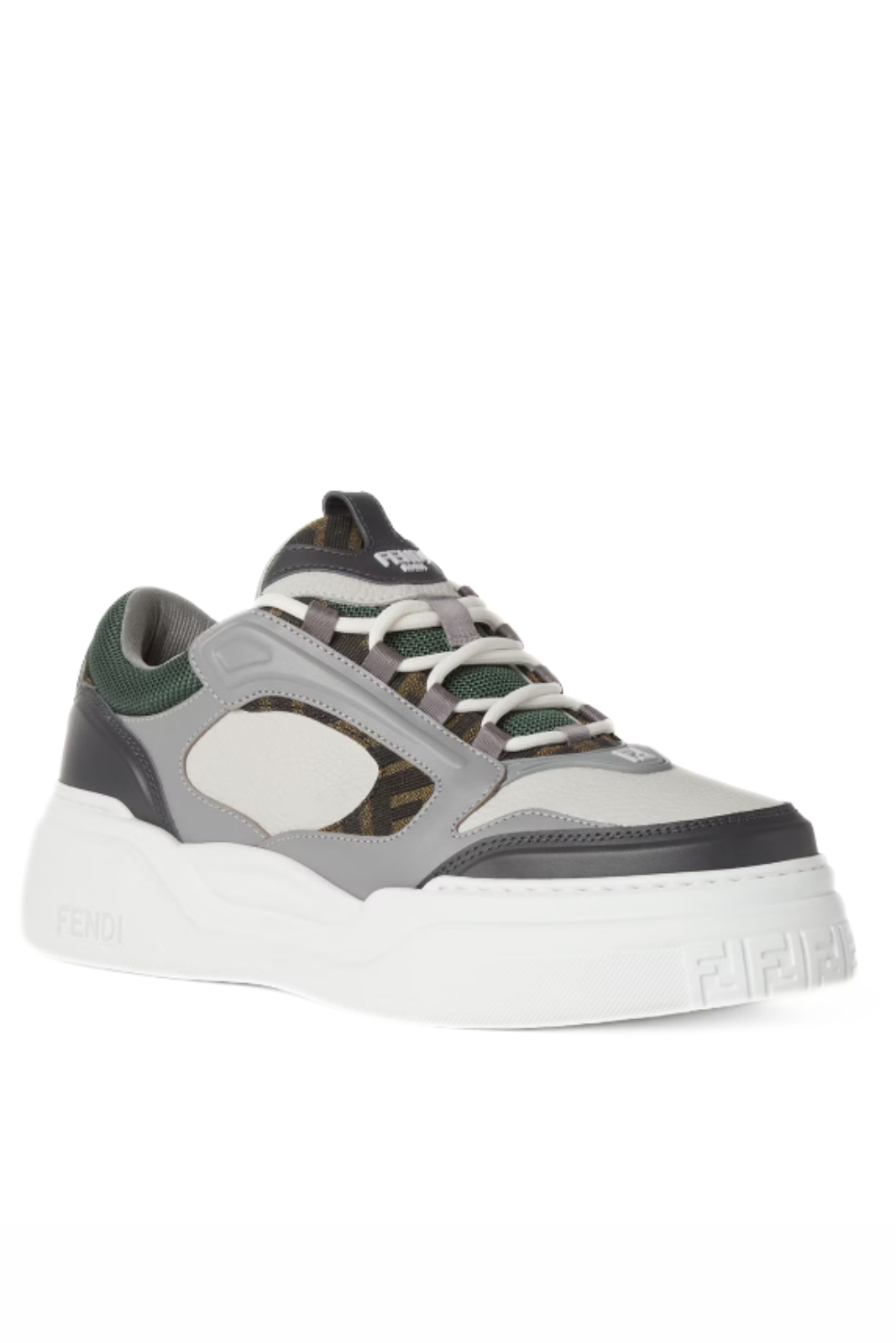 Fendi Force Trainers White gray leather low-tops Man Sneakers