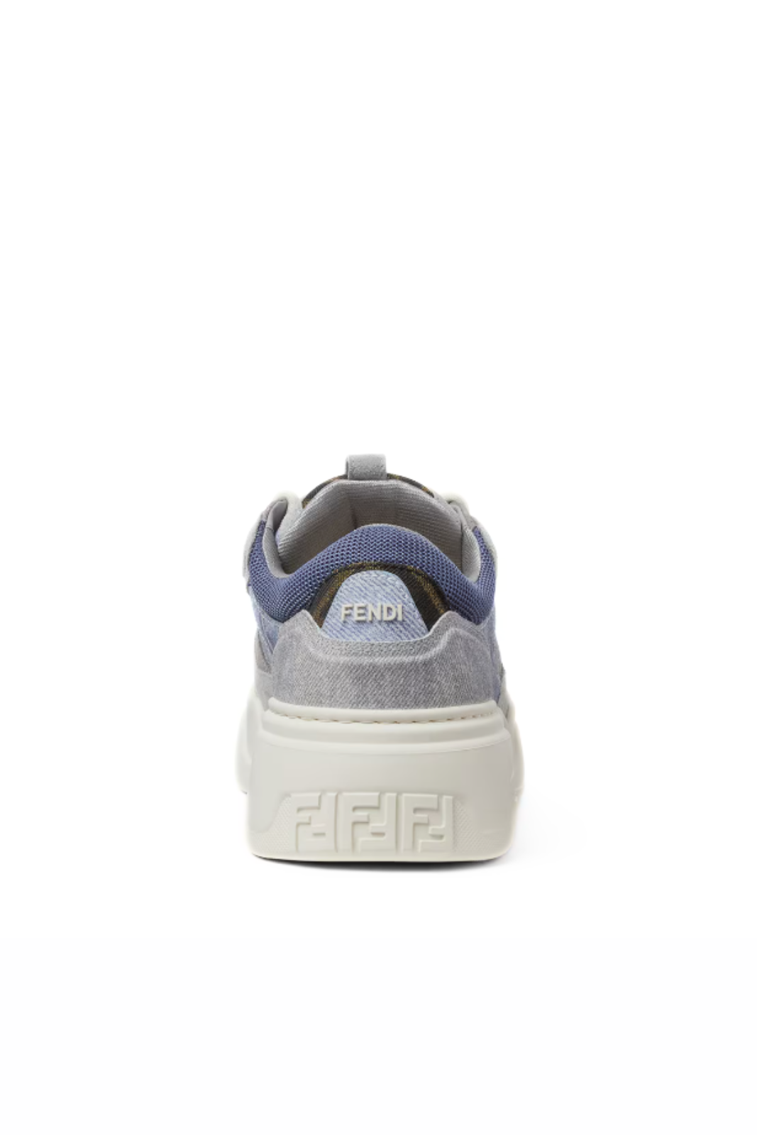 Fendi Force Trainers Light Blue Denim-Effect Suede Low Tops