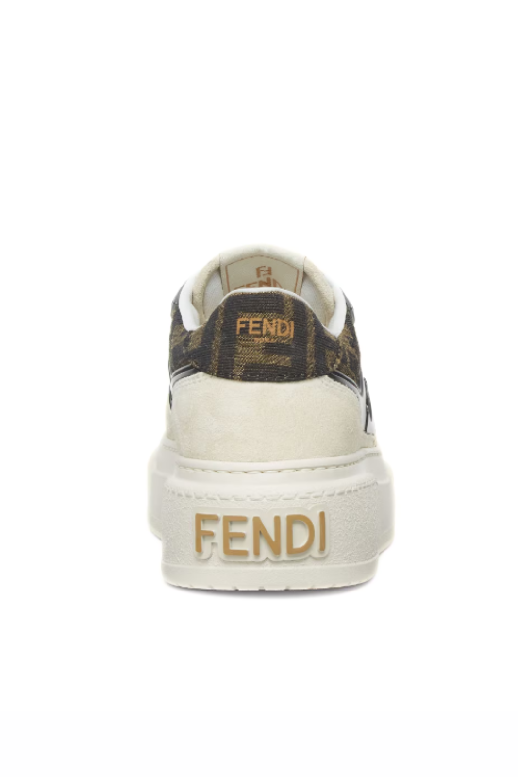 Fendi Match Canvas brown and white suede platform low-tops