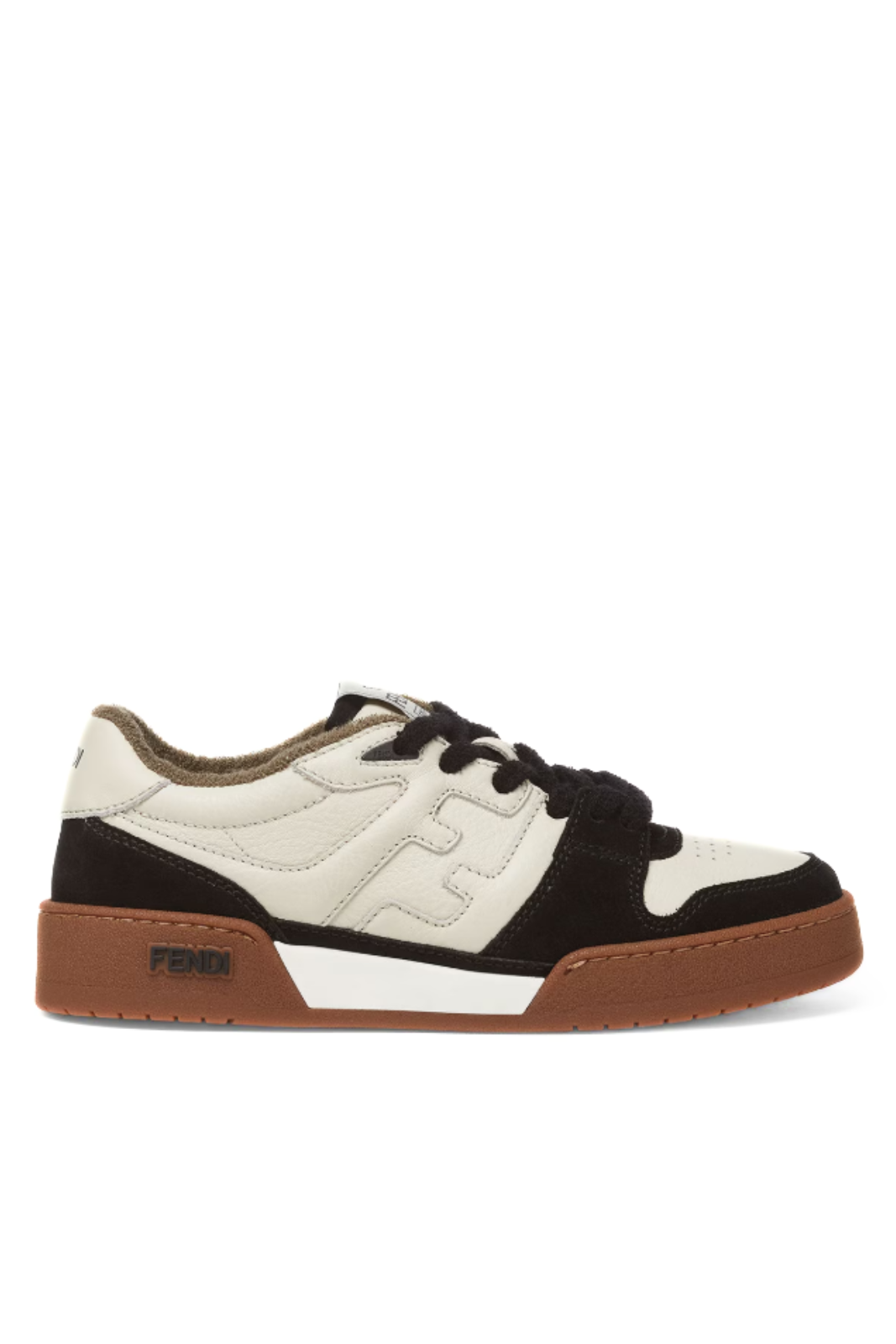 Fendi Match Low tops in White Brown Black suede
