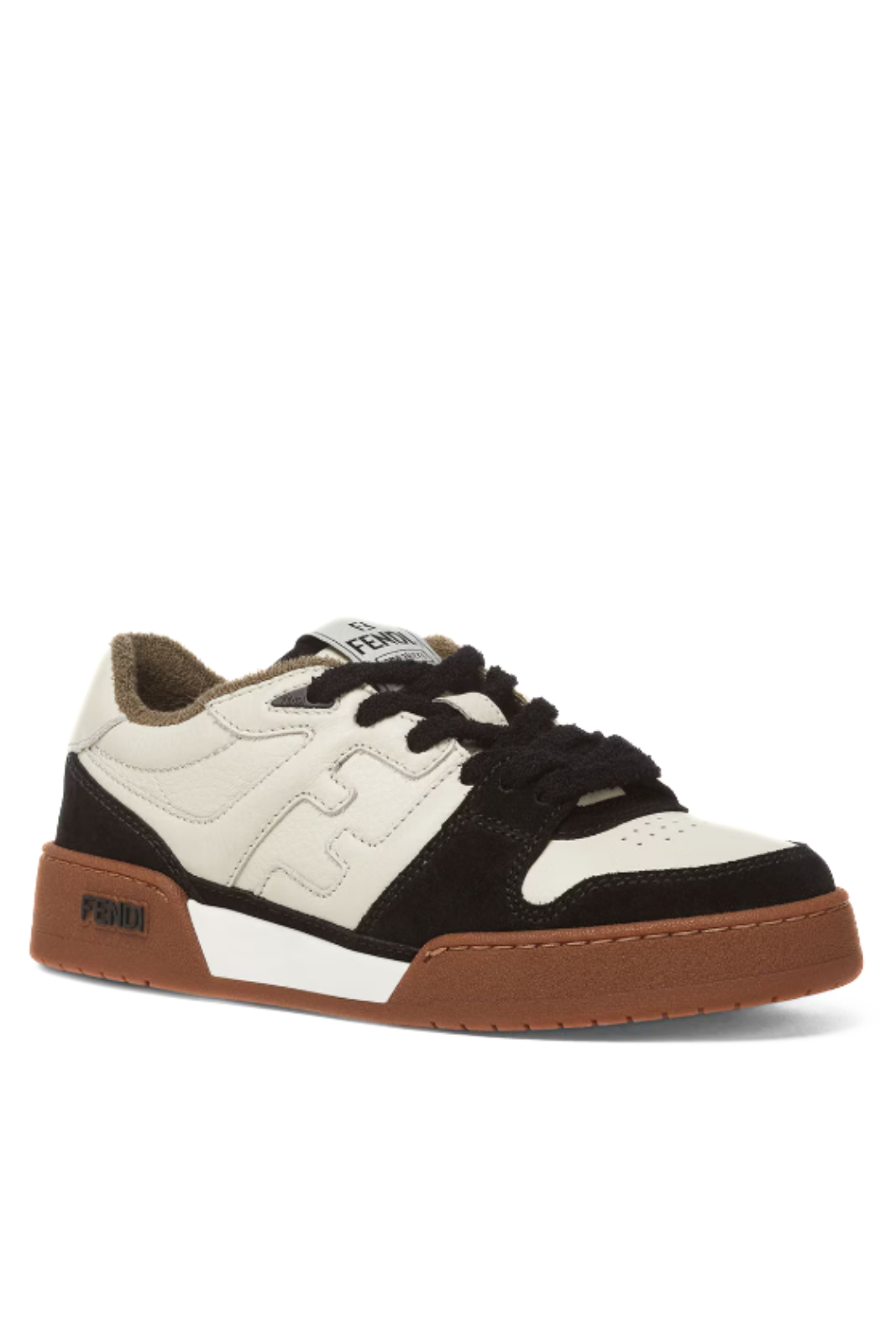 Fendi Match Low tops in White Brown Black suede