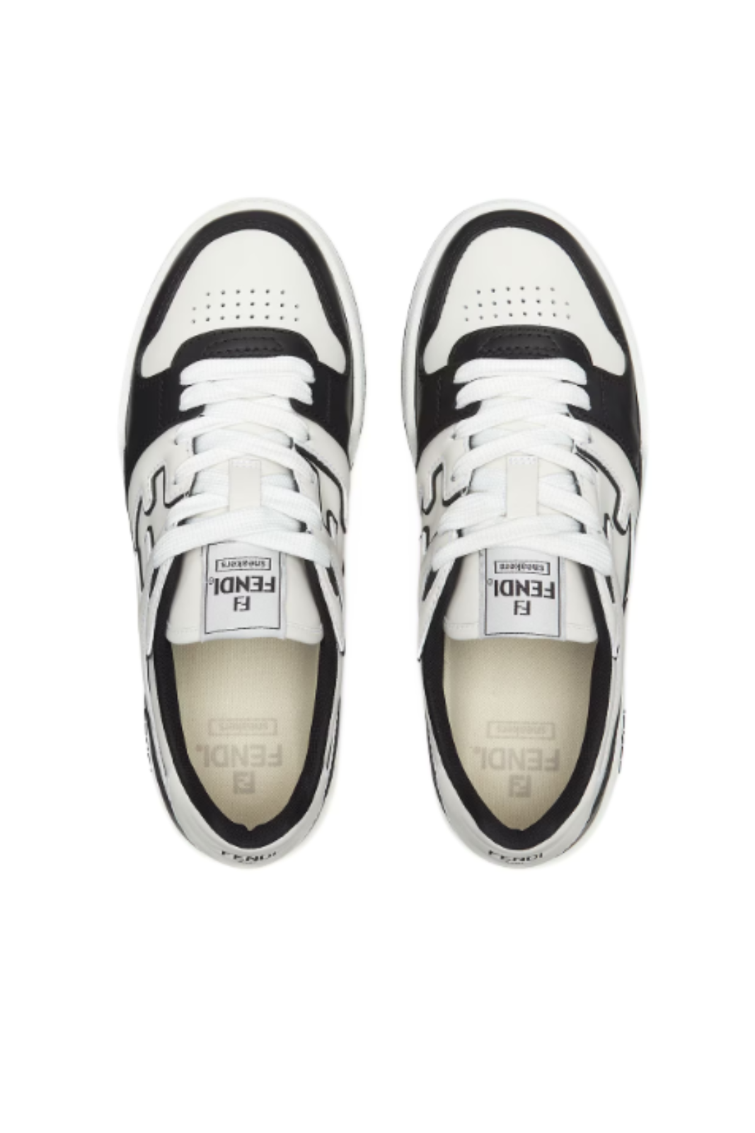 Fendi Match Sneakers Black leather low-tops for men
