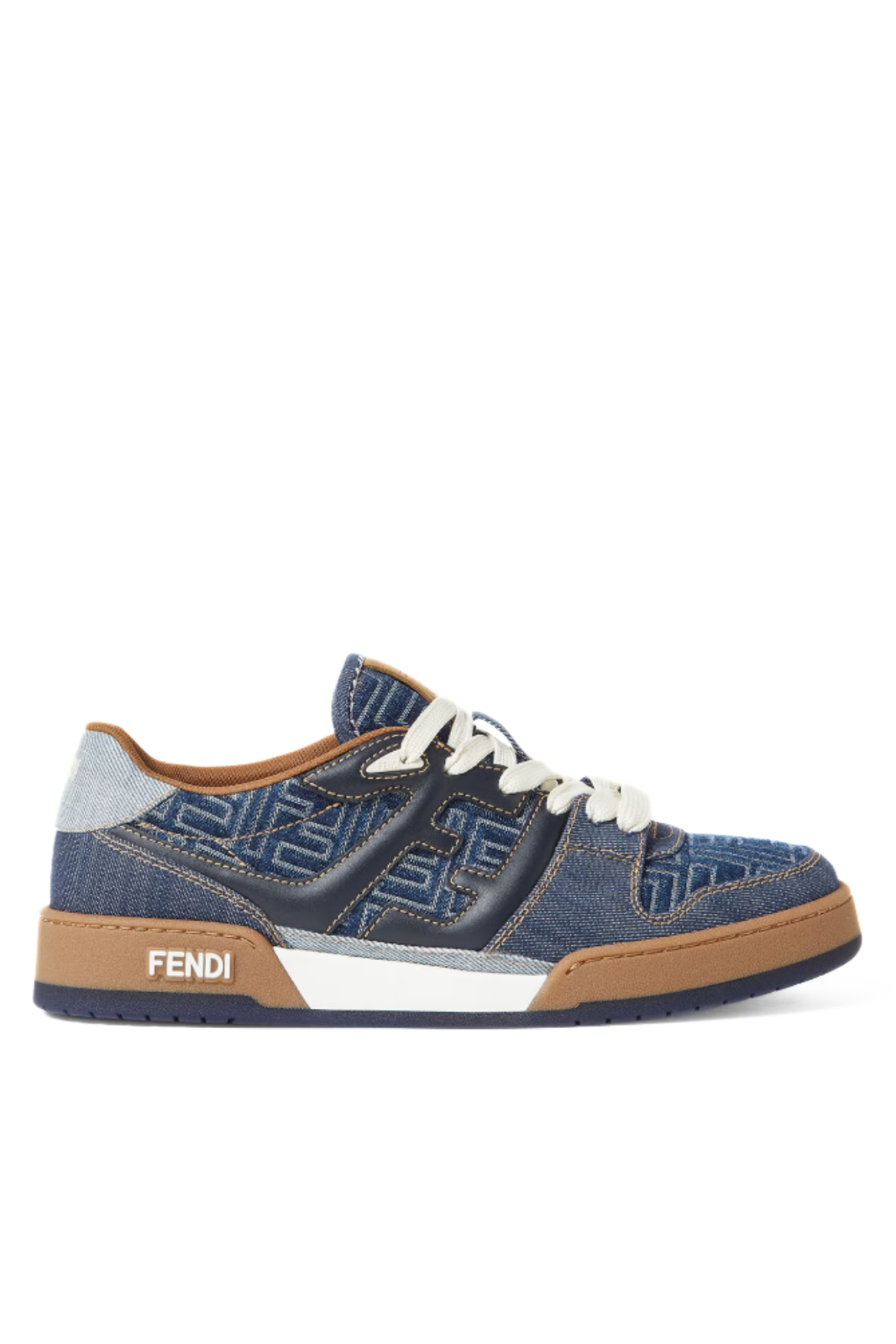 Fendi Match Sneakers Blue FF Jacquard low-tops