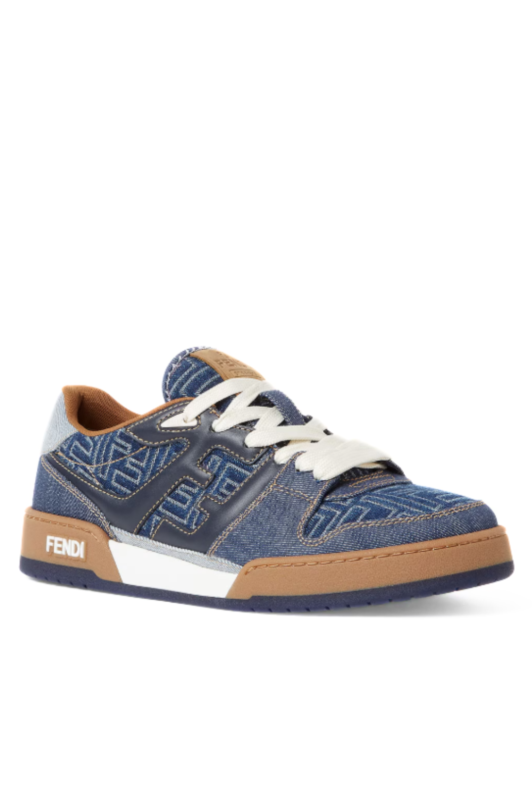 Fendi Match Sneakers Blue FF Jacquard low-tops