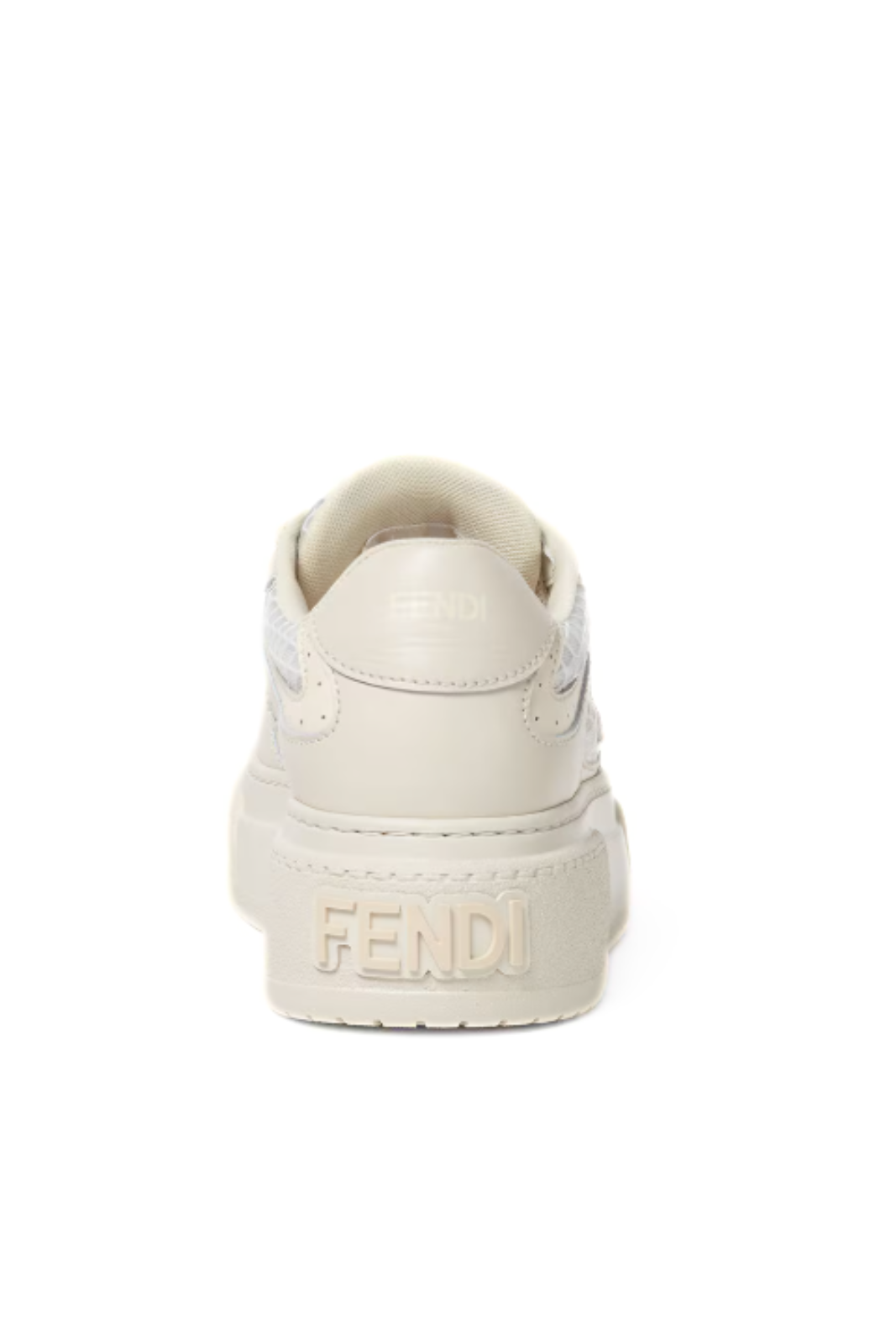 Fendi Match White leather and mesh platform low-tops women