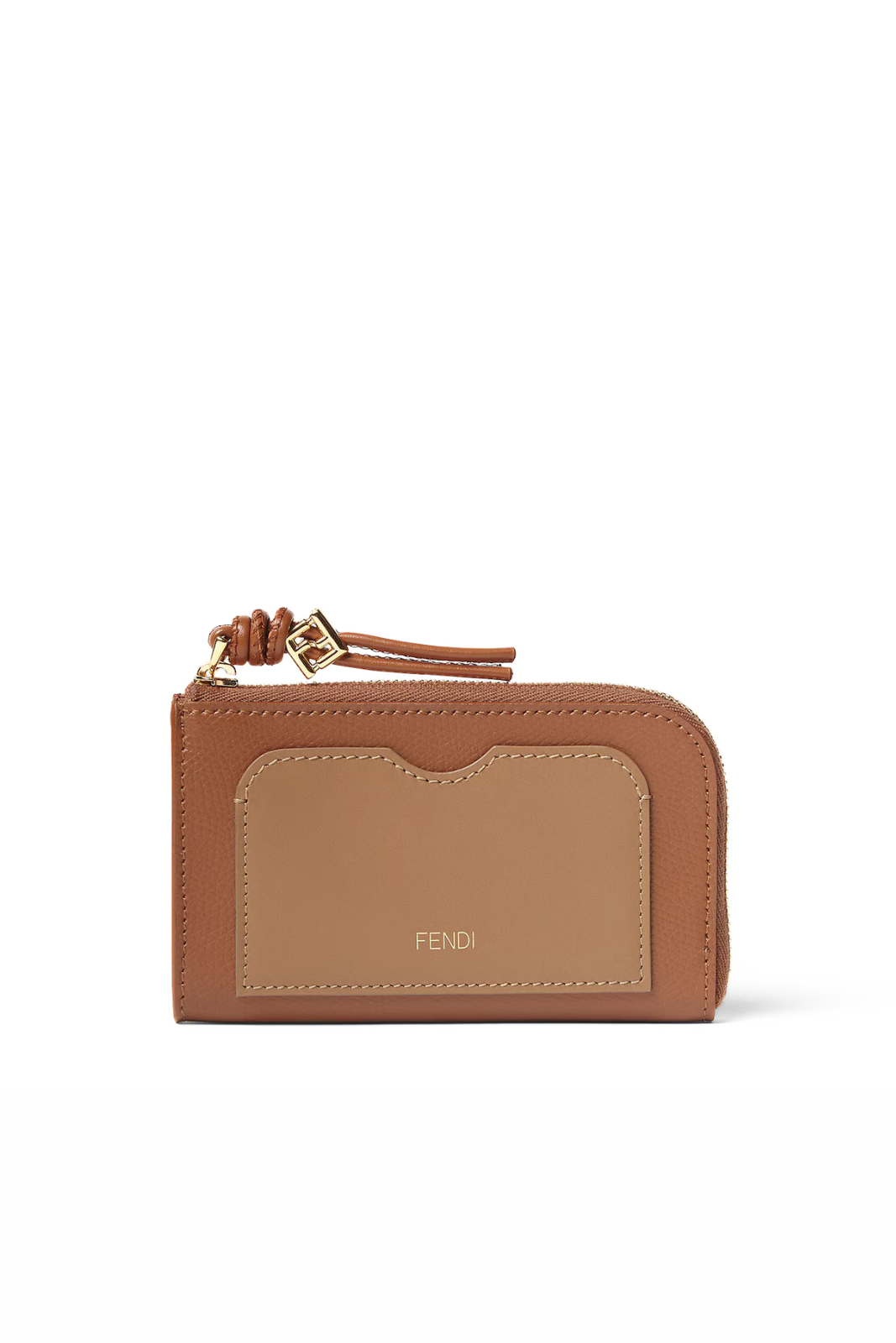 Fendi FF Diamonds Card Case Pouch Brown