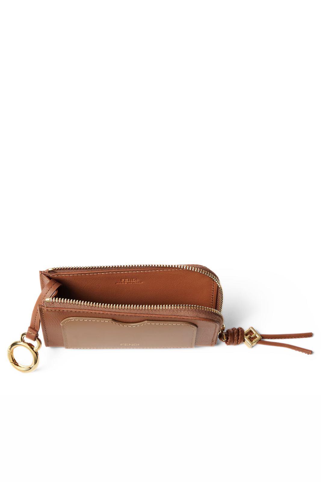 Fendi FF Diamonds Card Case Pouch Brown