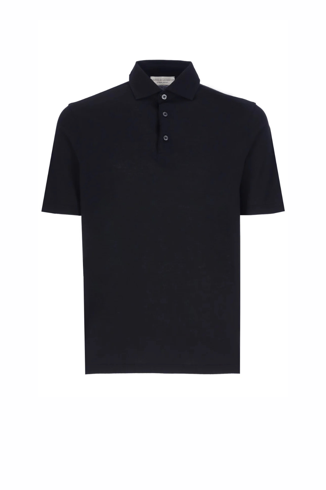 Filippo De Laurentiis Polo in crepe Black T-shirt