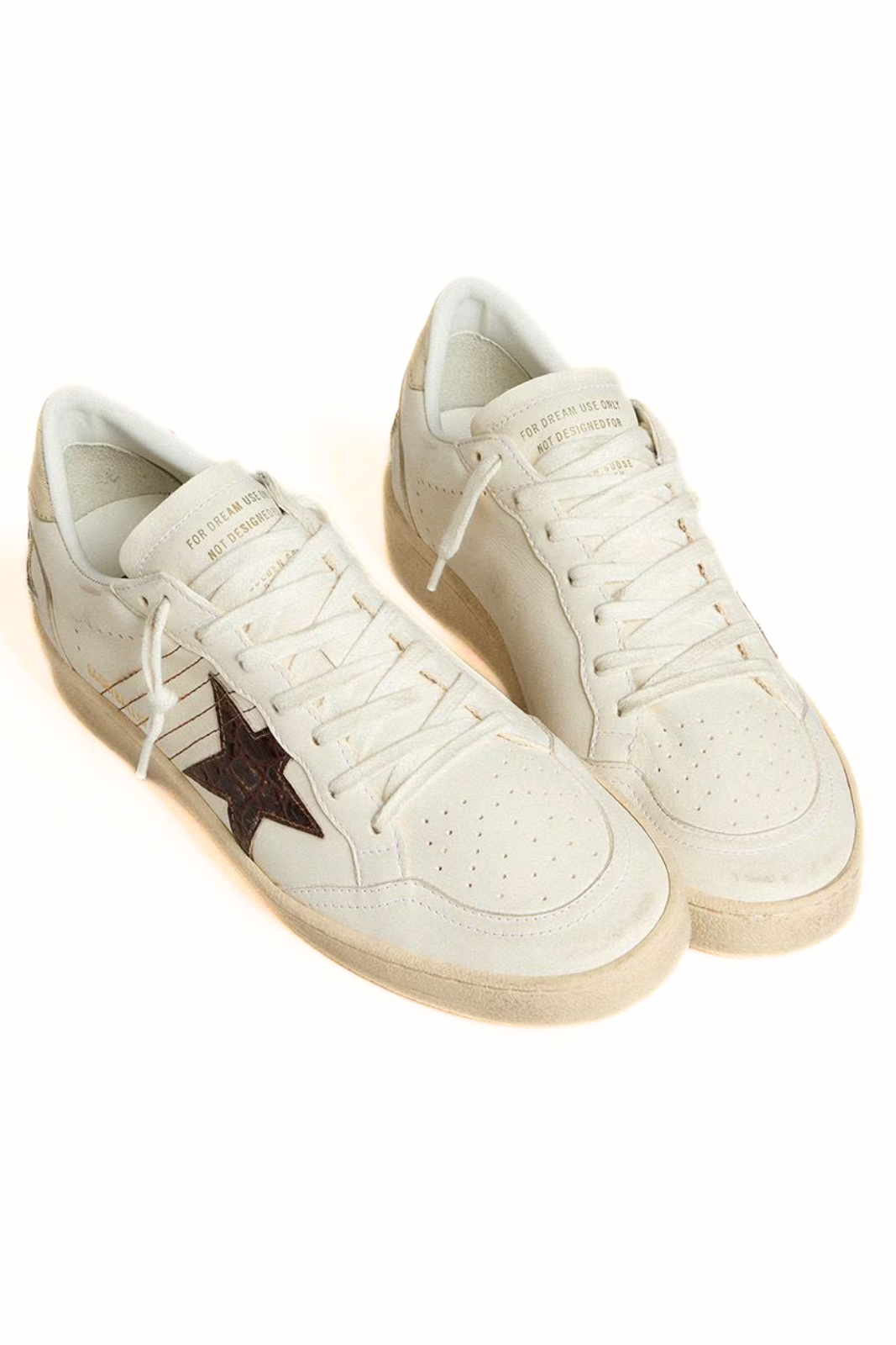 Golden Goose Ball Star with burgundy croc-print leather star and gold heel tab