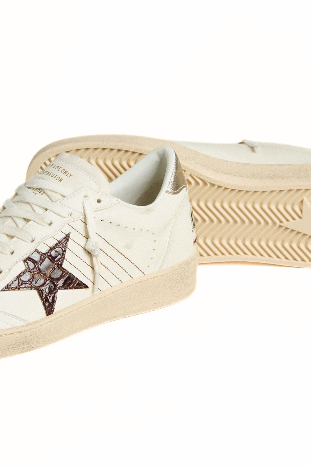 Golden Goose Ball Star with burgundy croc-print leather star and gold heel tab