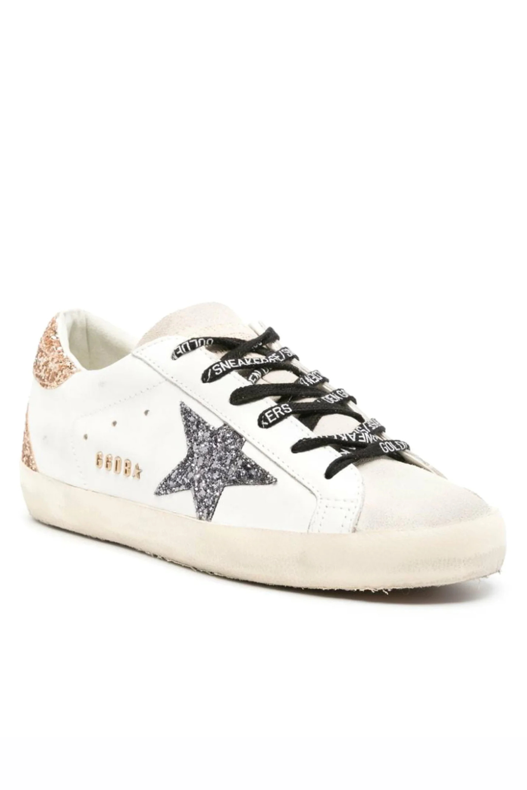 Golden Goose Super-Star Sneakers in Leather and Glitter for Woman