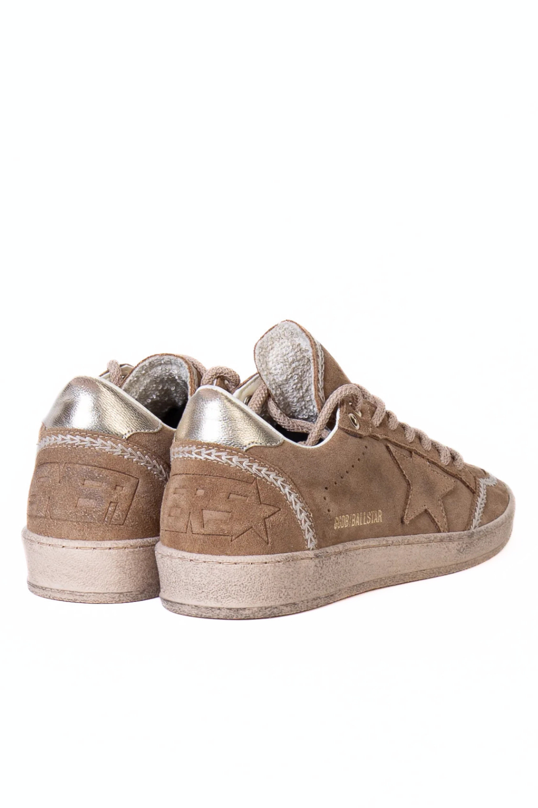 Golden Goose Ballstar Tongue Star and Spur Beige