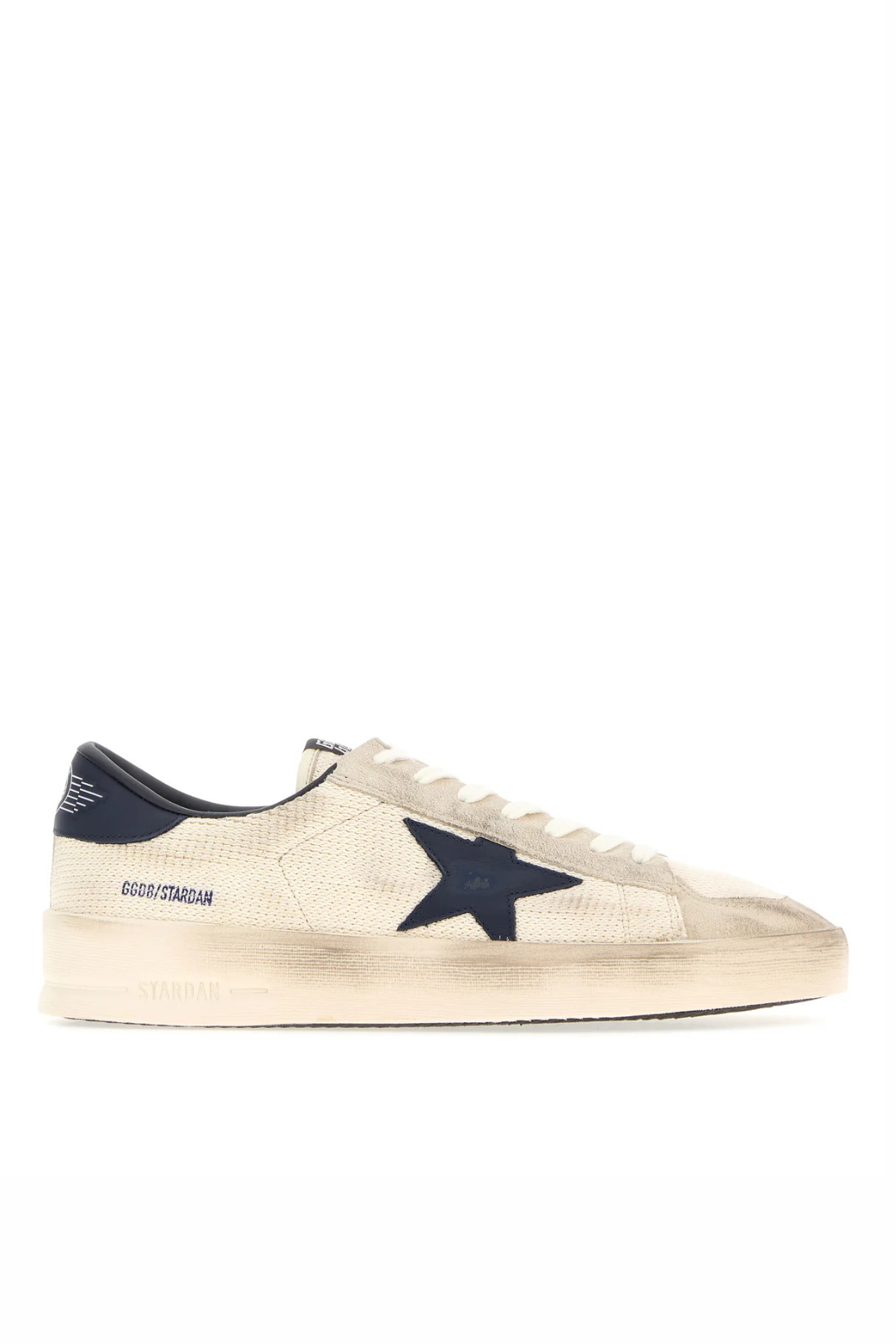 Golden Goose Ivory suede and fabric Stardan sneakers