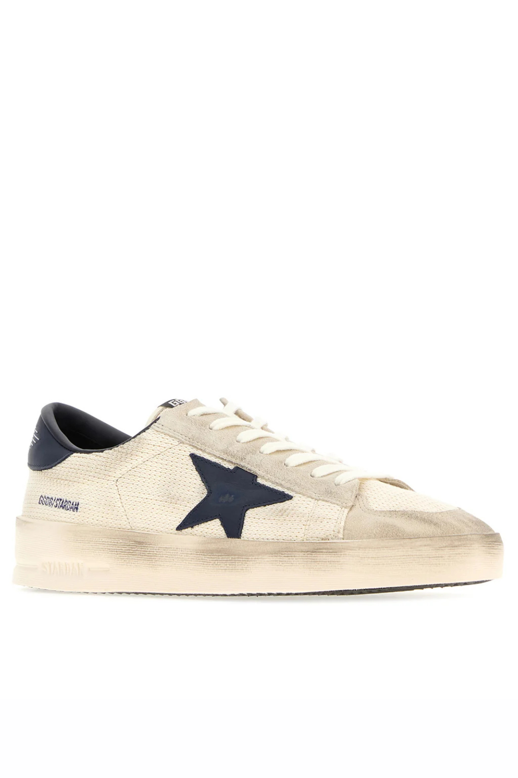 Golden Goose Ivory suede and fabric Stardan sneakers