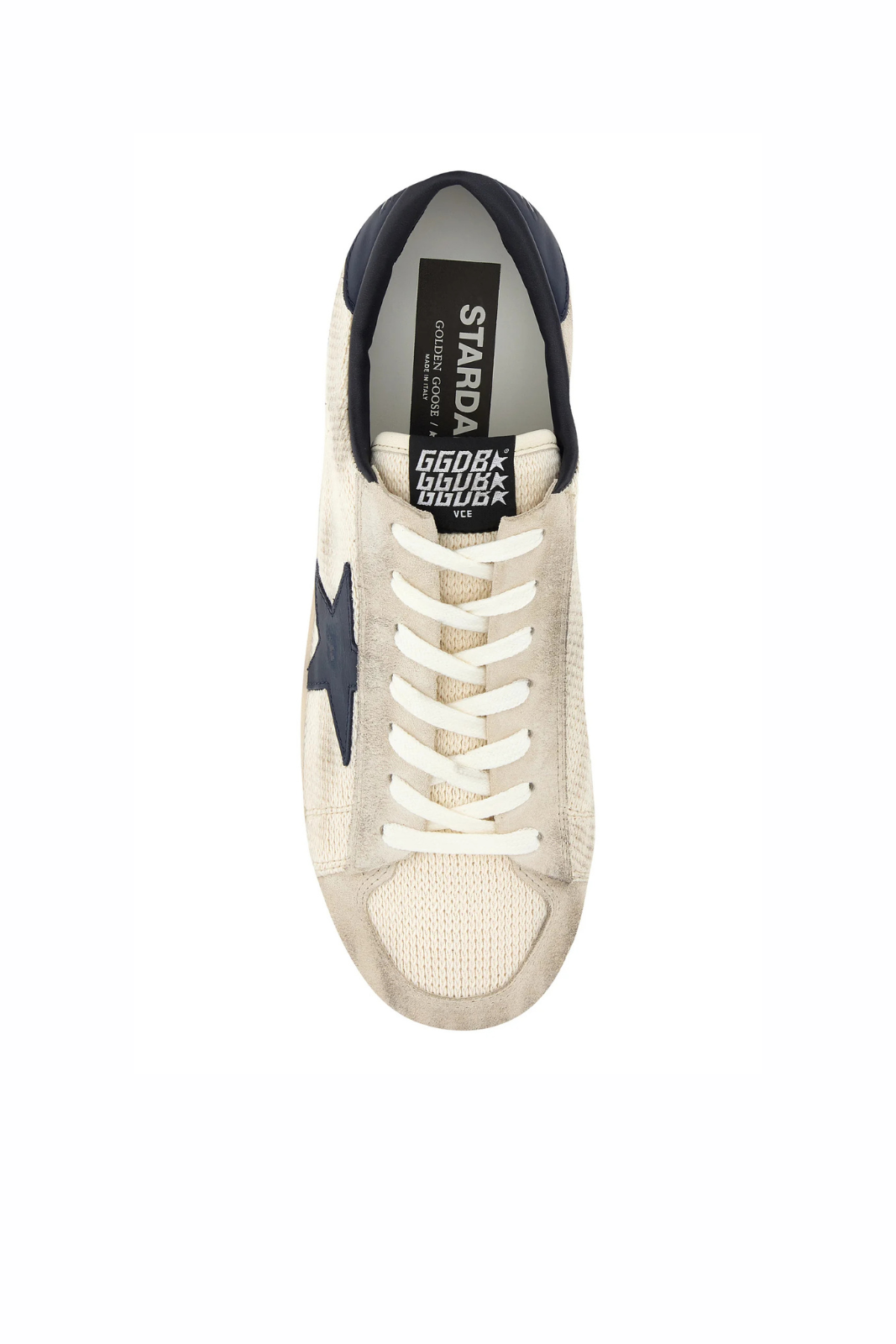 Golden Goose Ivory suede and fabric Stardan sneakers