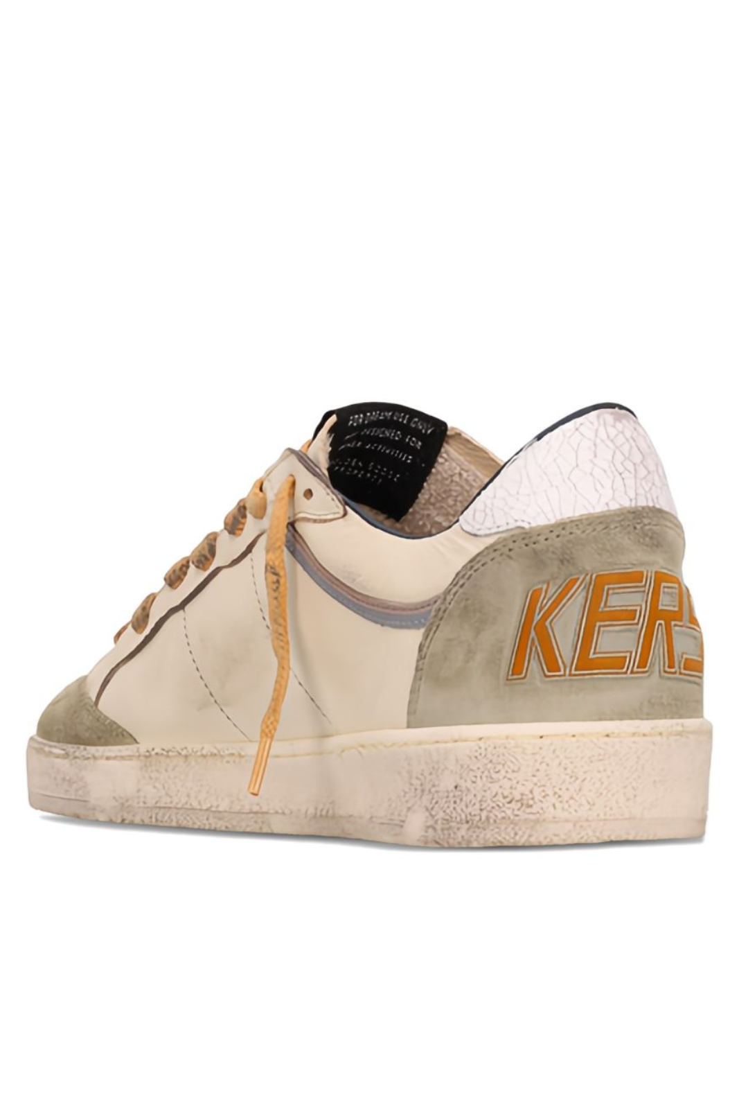Golden Goose White and green Ball Star suede-panel sneakers