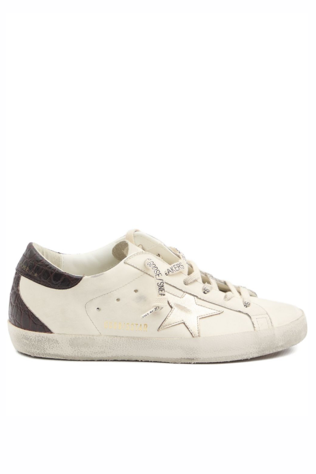 Golden Goose White Super-Star crocodile-effect sneakers women