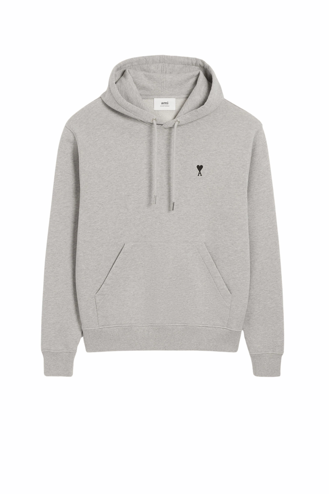 Ami Paris Ami de Coeur Grey Cotton Hoodie