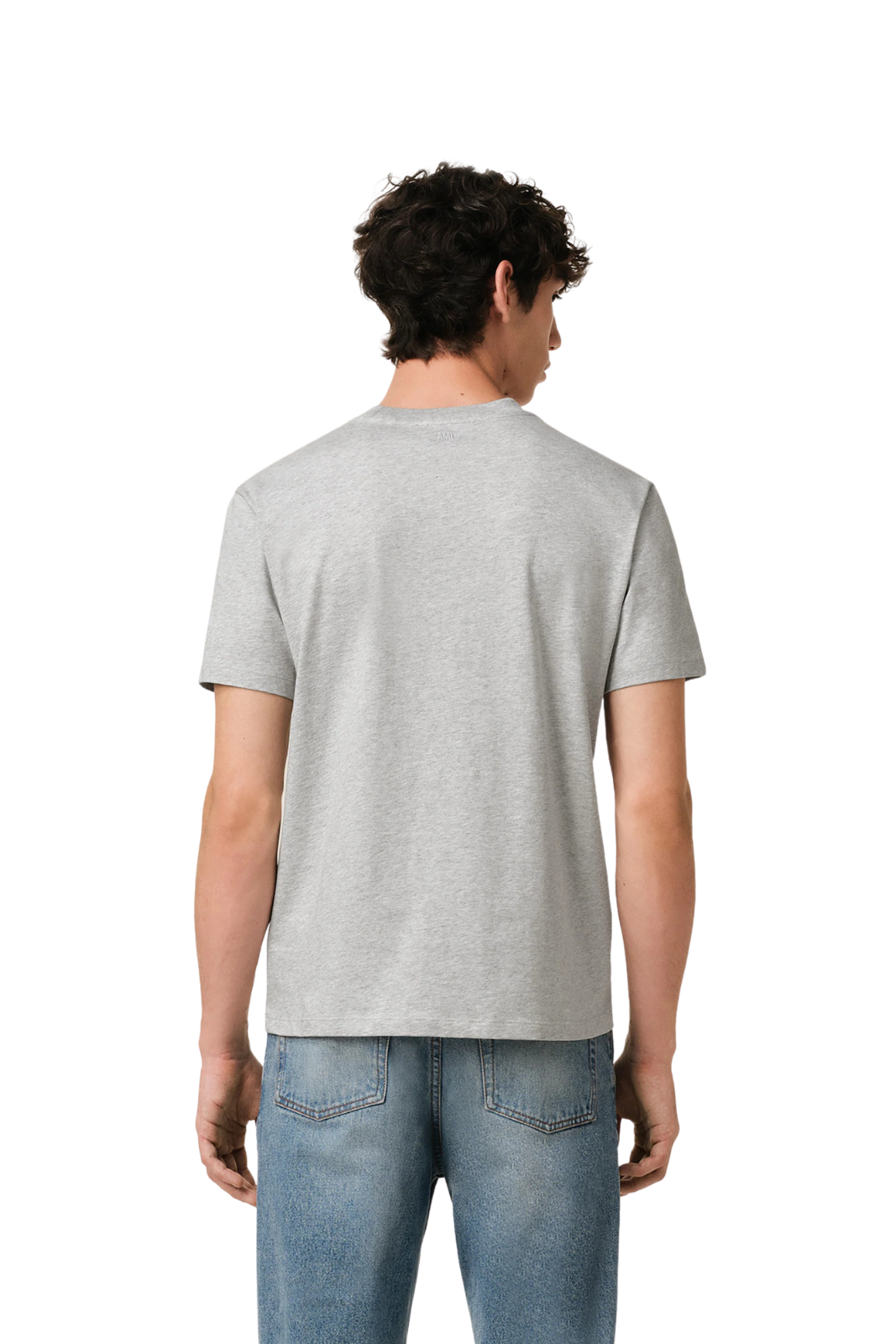 Ami Paris Grey Cotton Ami de Coeur Men T-Shirt