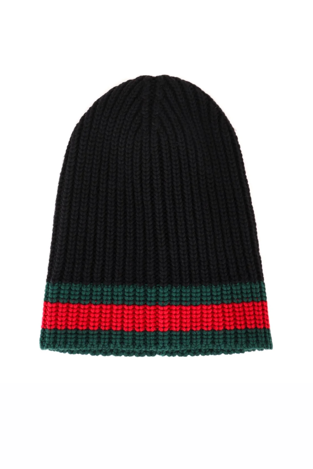 Gucci Sylvie Web Ribbed Knit Beanie Black Unisex