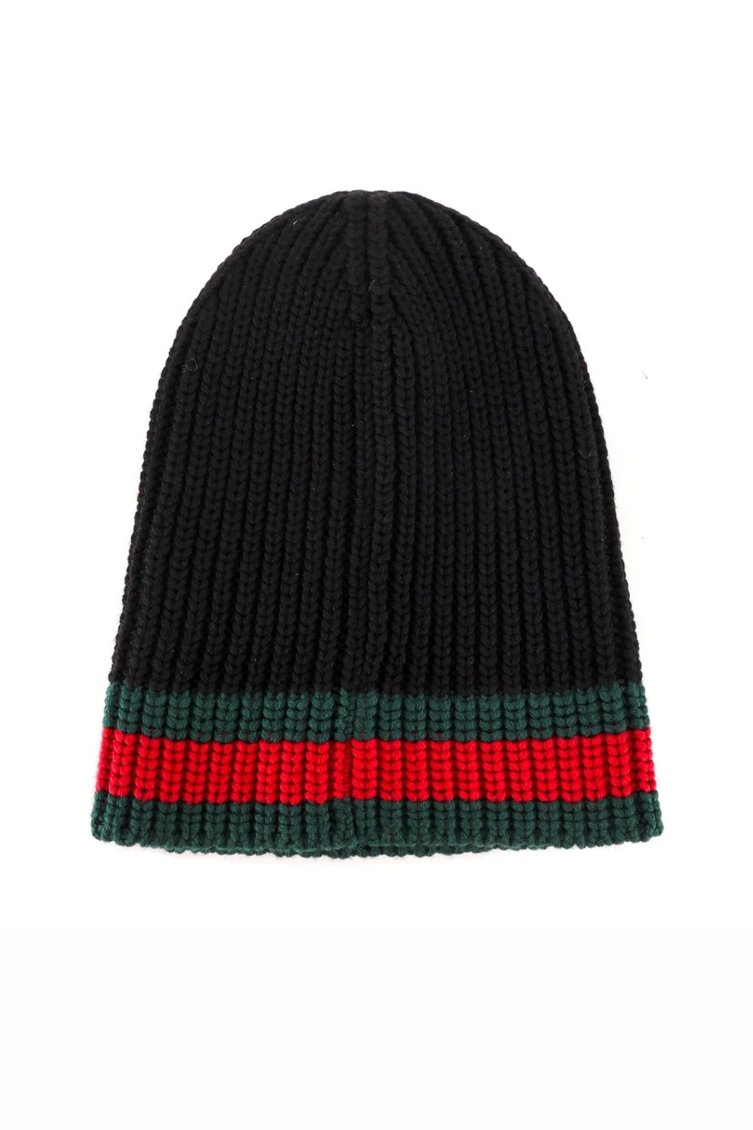 Gucci Sylvie Web Ribbed Knit Beanie Black Unisex