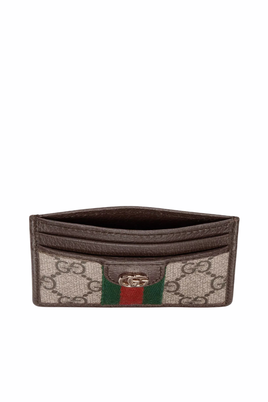 Gucci Ophidia card case beige and dark brown