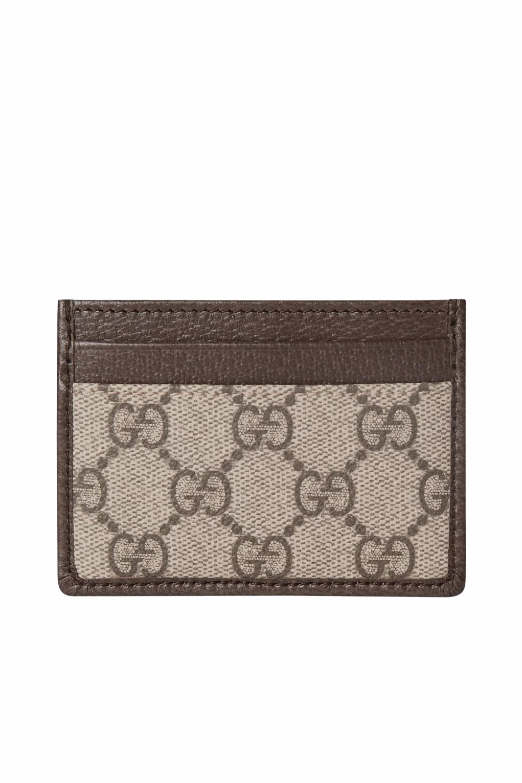 Gucci Ophidia card case beige and dark brown