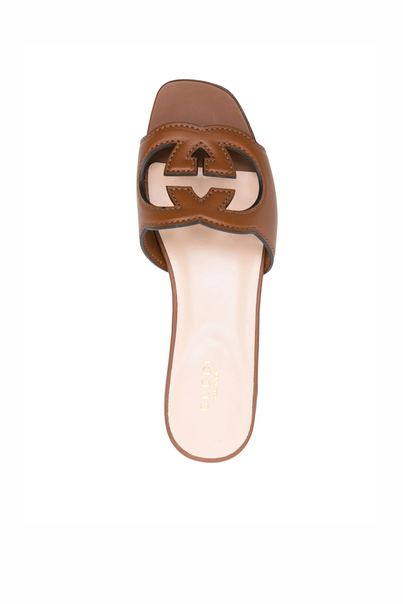 Gucci Interlocking G Leather Sandals Brown