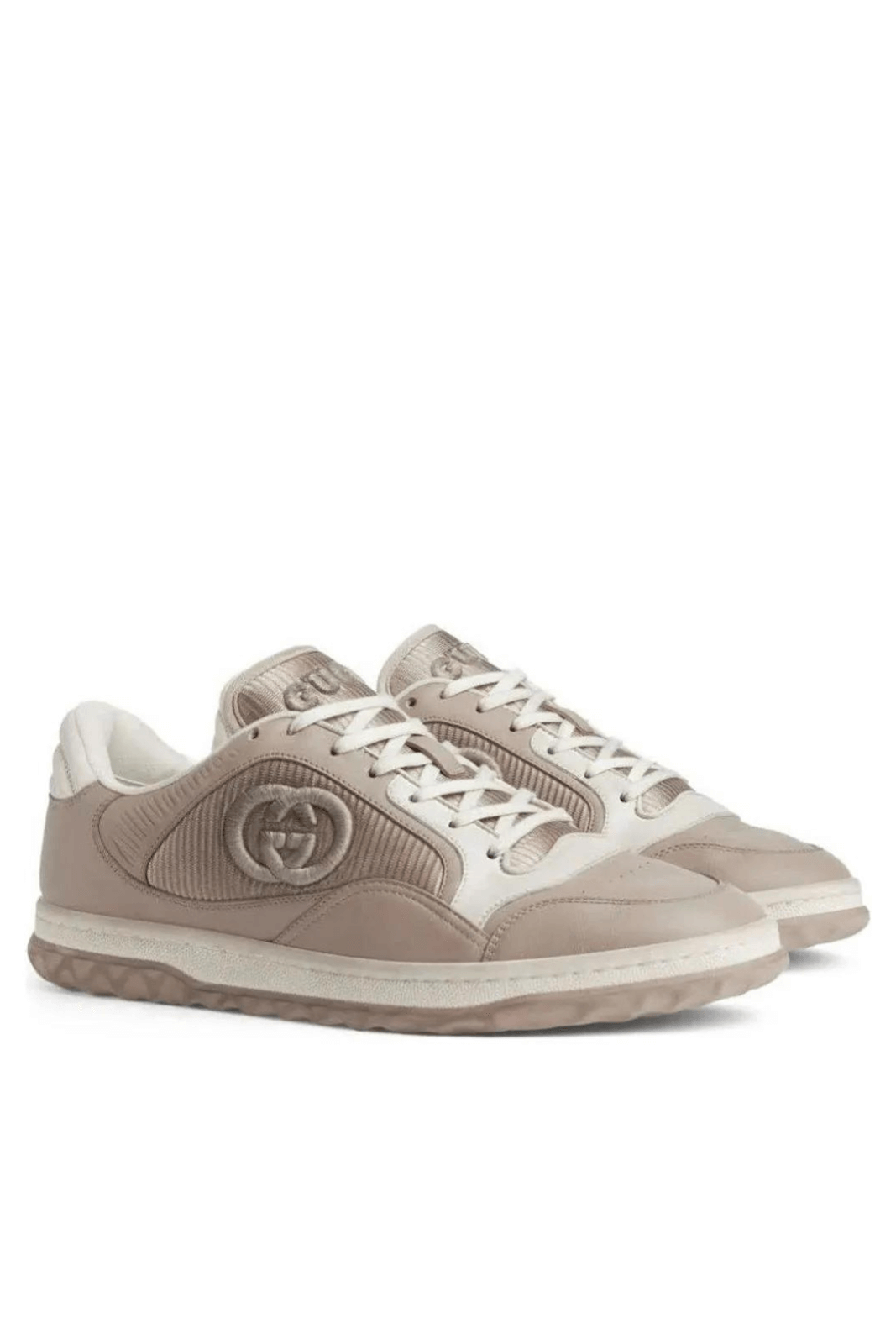 Gucci Logo Embroidered Low-top Sneakers Nude