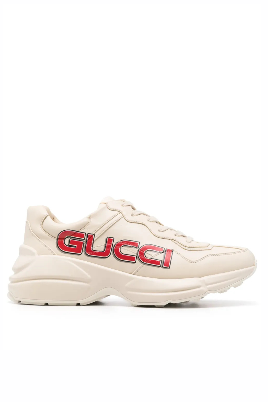 Gucci Beige Red logo-print sneakers