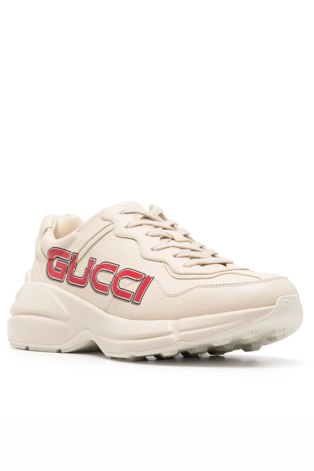 Gucci Beige Red logo-print sneakers