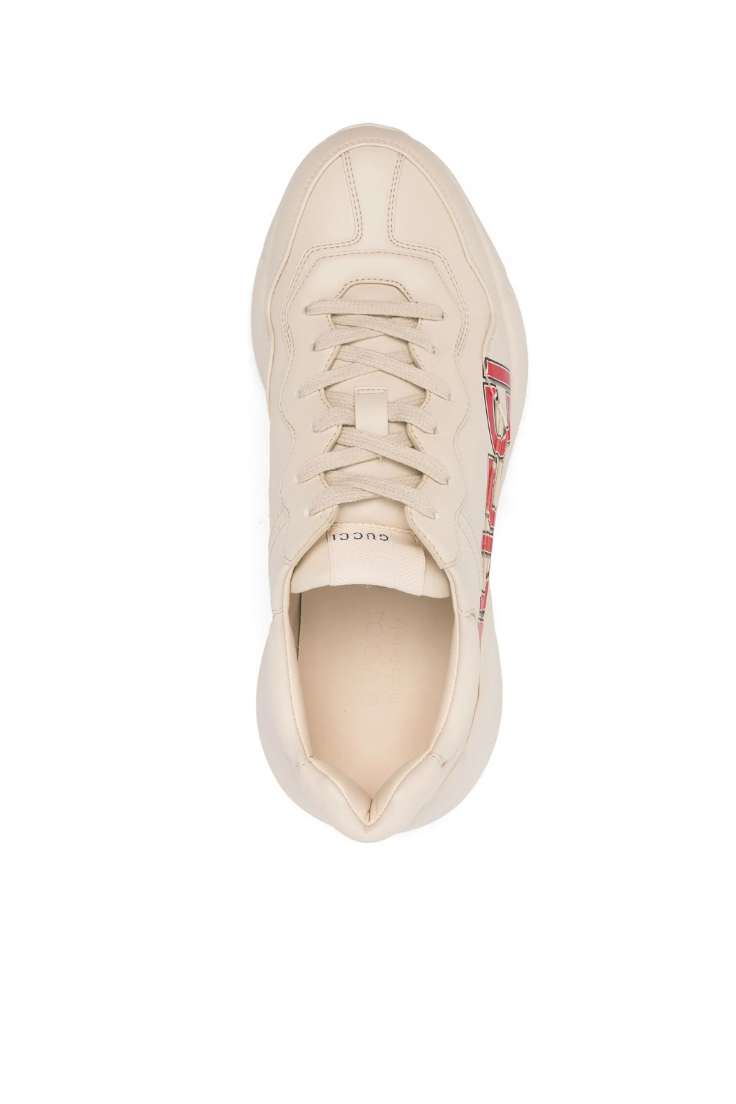 Gucci Beige Red logo-print sneakers