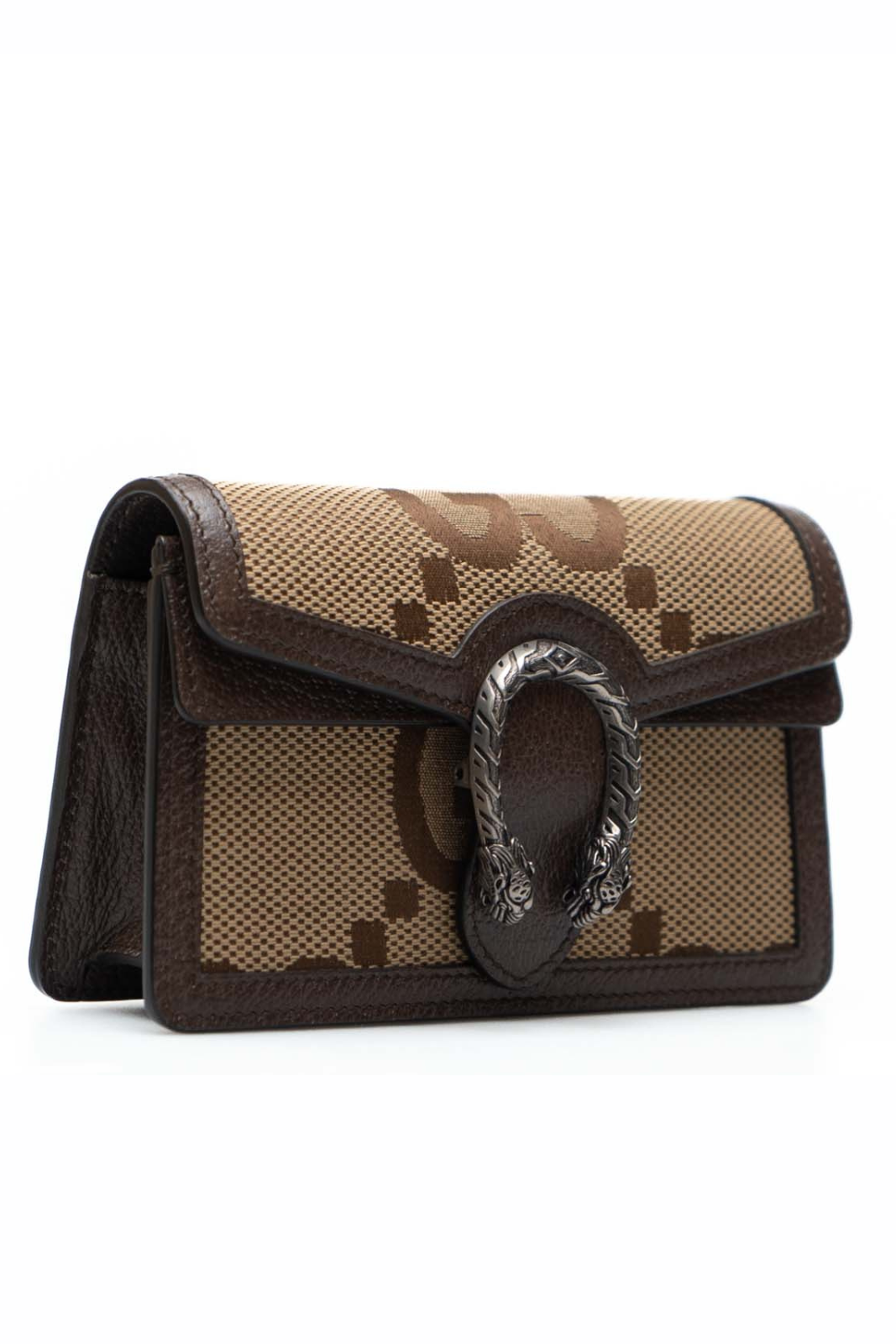 Gucci Dionysus Shoulder Bag Super Mini Jumbo GG Camel Ebony