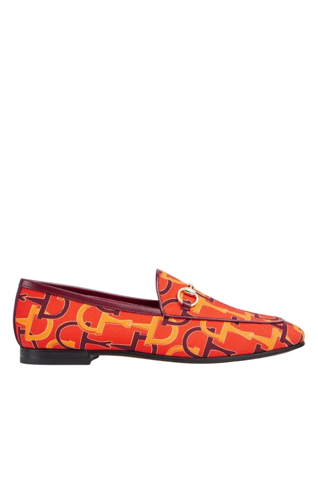Gucci Jordaan Orange Horsebit Canvas Loafer
