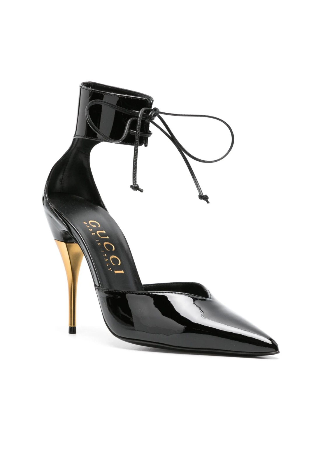 Gucci Priscilla Ankle-Strap Patent Leather Pumps