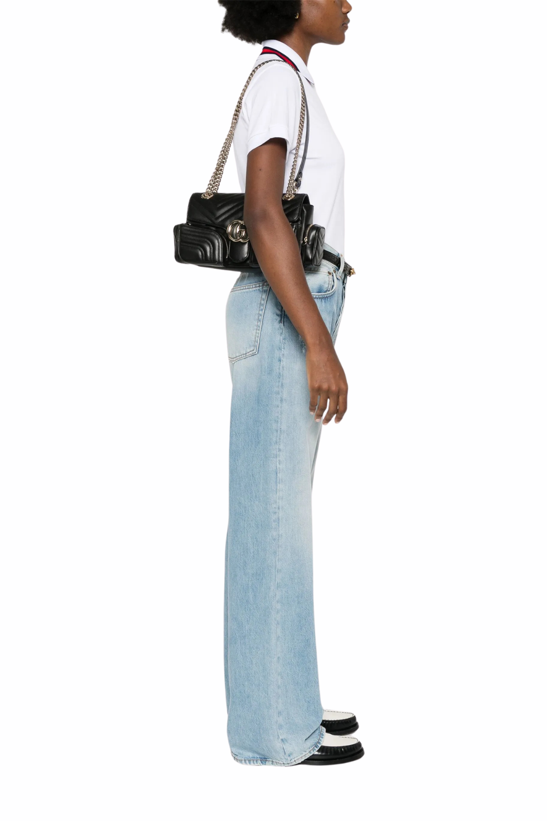 Gucci small GG Marmont shoulder Black bag