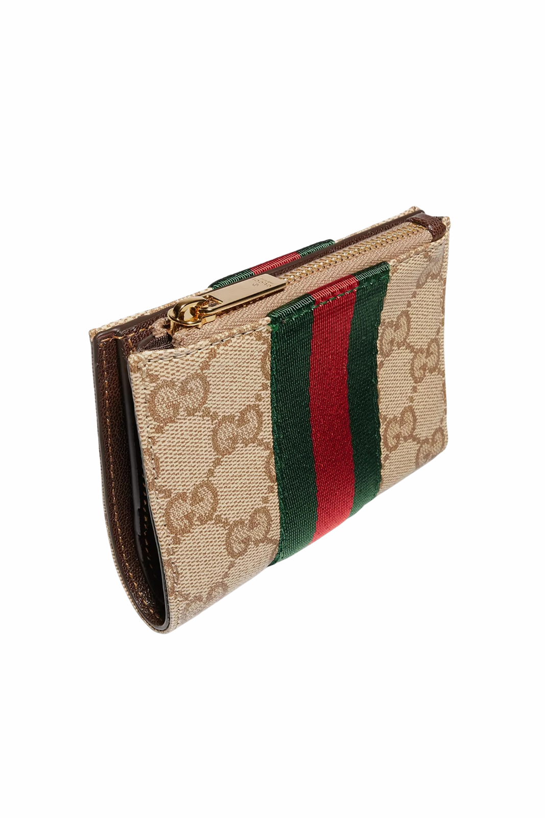 Gucci Small wallet with Web Beige Brown vintage-inspired