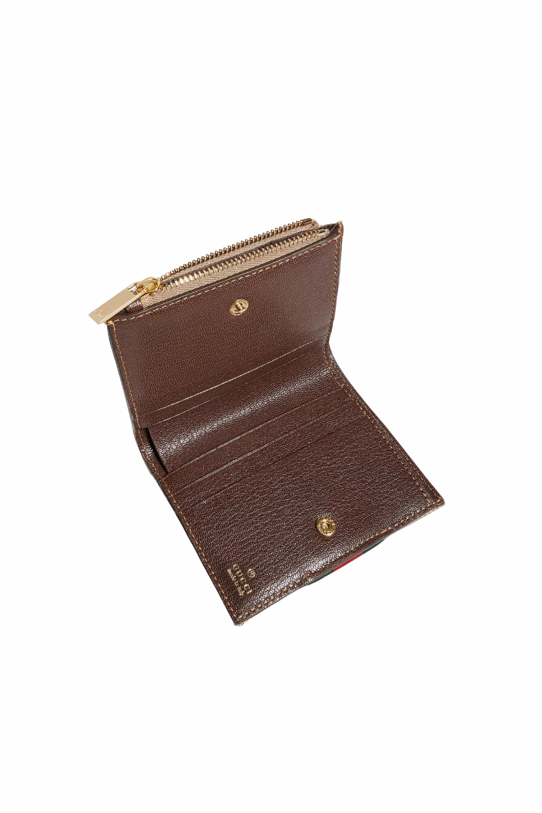 Gucci Small wallet with Web Beige Brown vintage-inspired