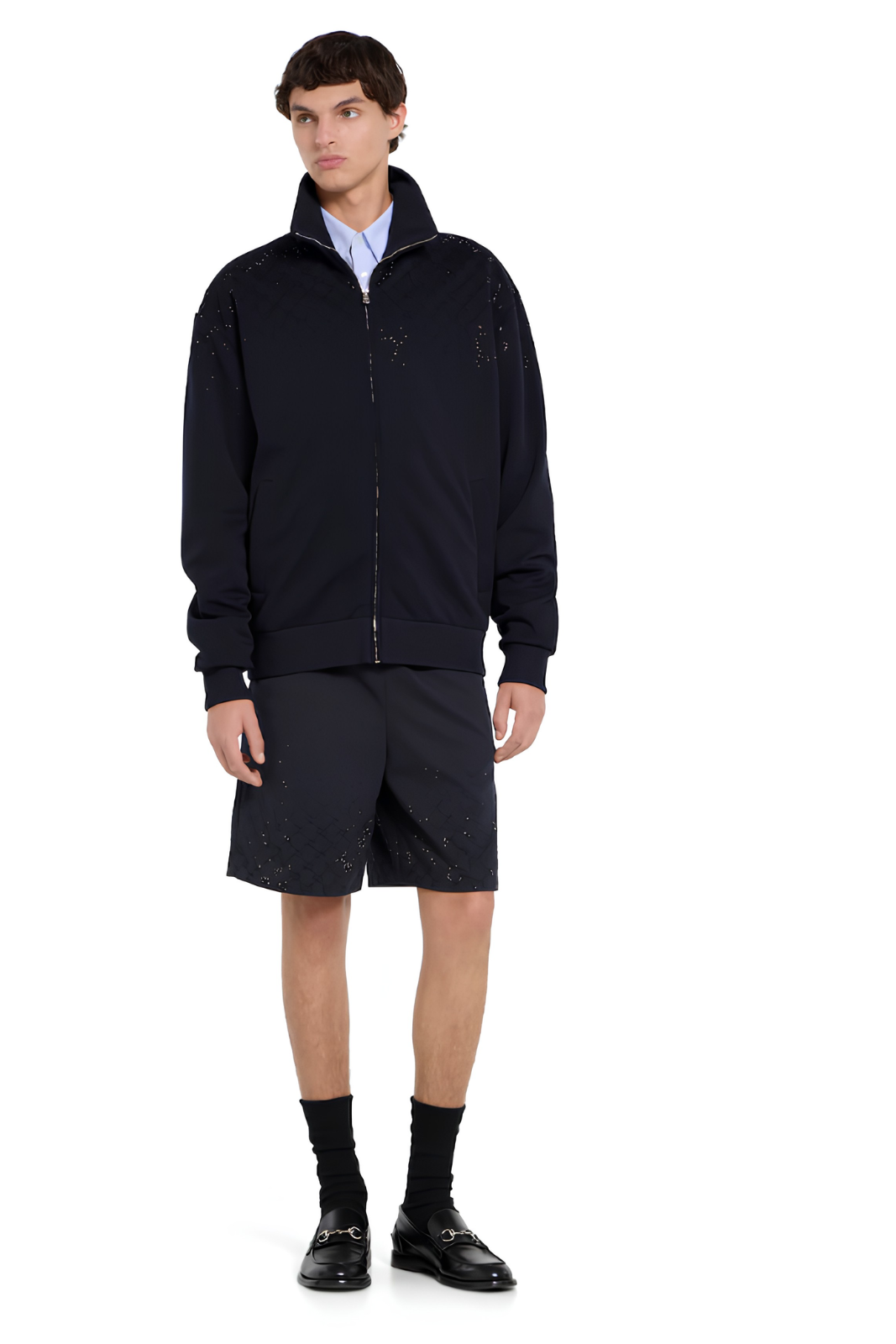 Gucci Technical jersey zip jacket with crystals