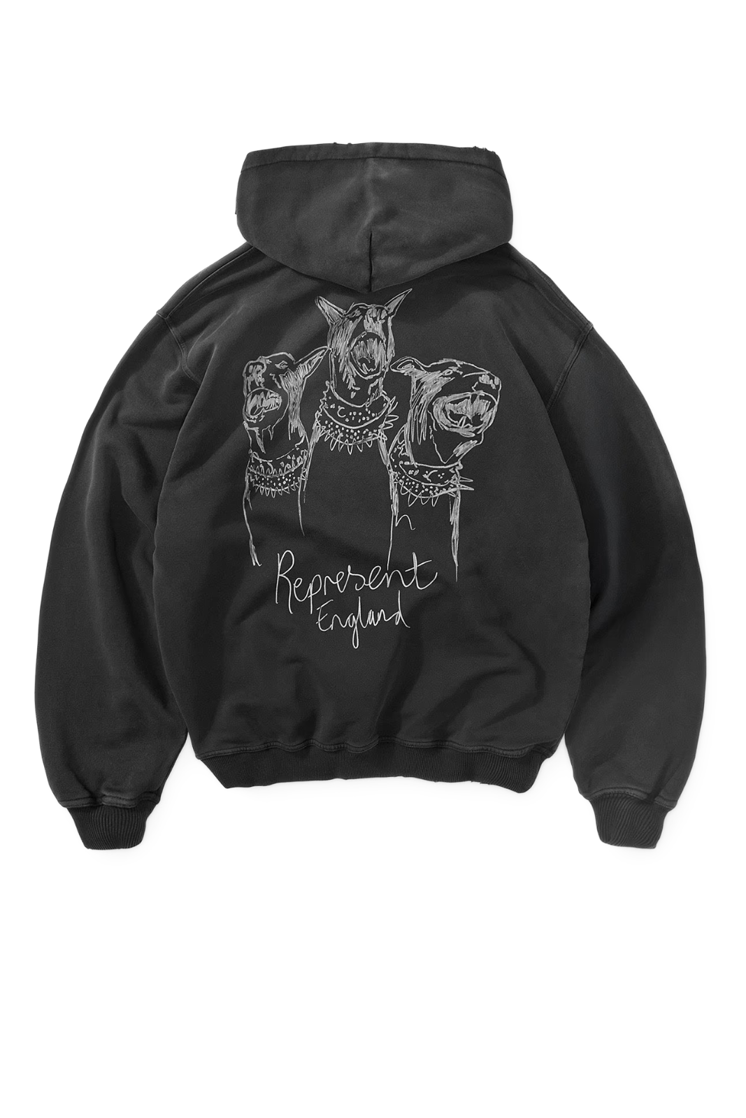 Represent Hand Drawn Thoroughbred Hoodie Aged Black