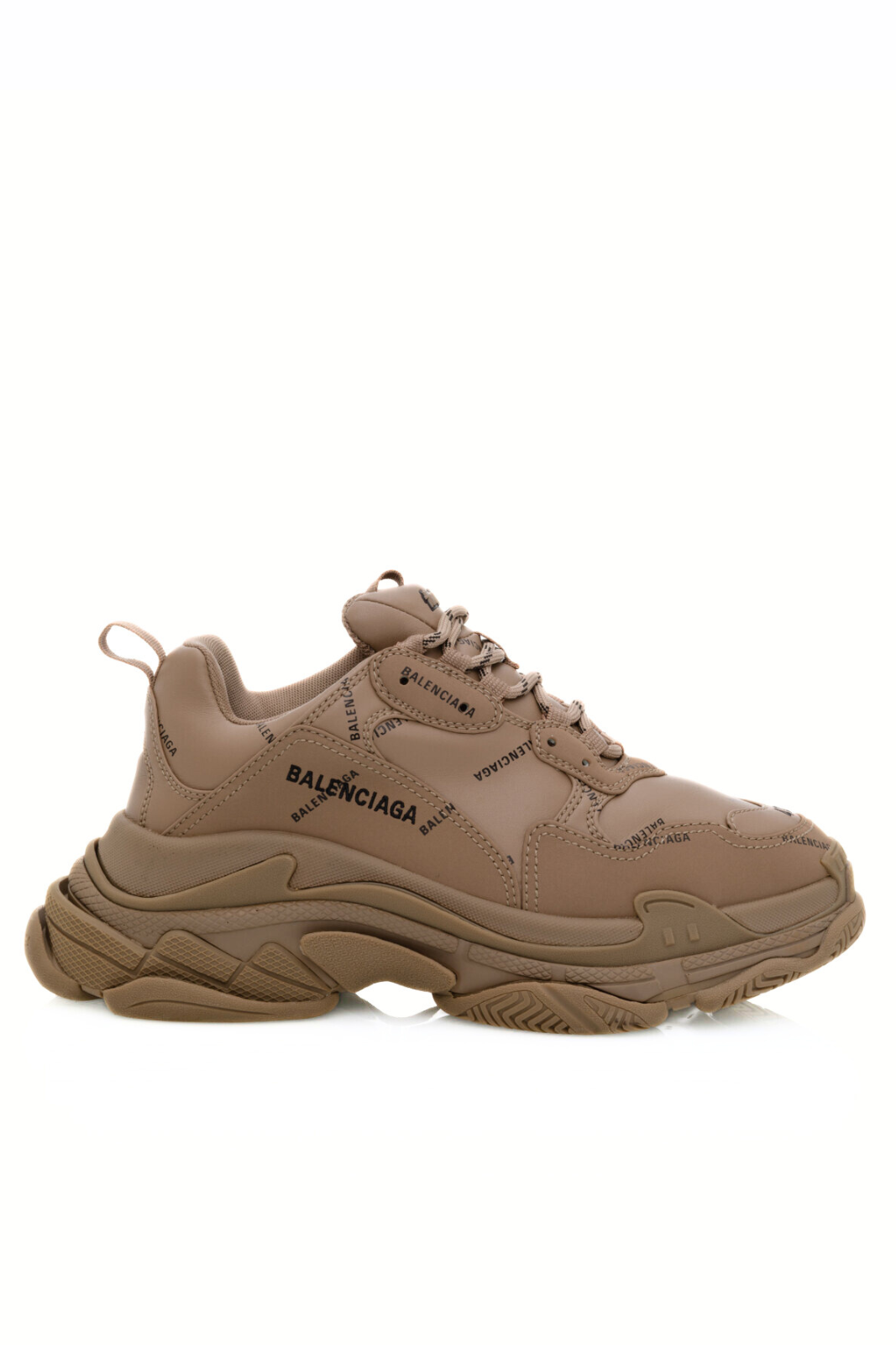 Balenciaga Allover Logo Triple S Brown man Sneakers