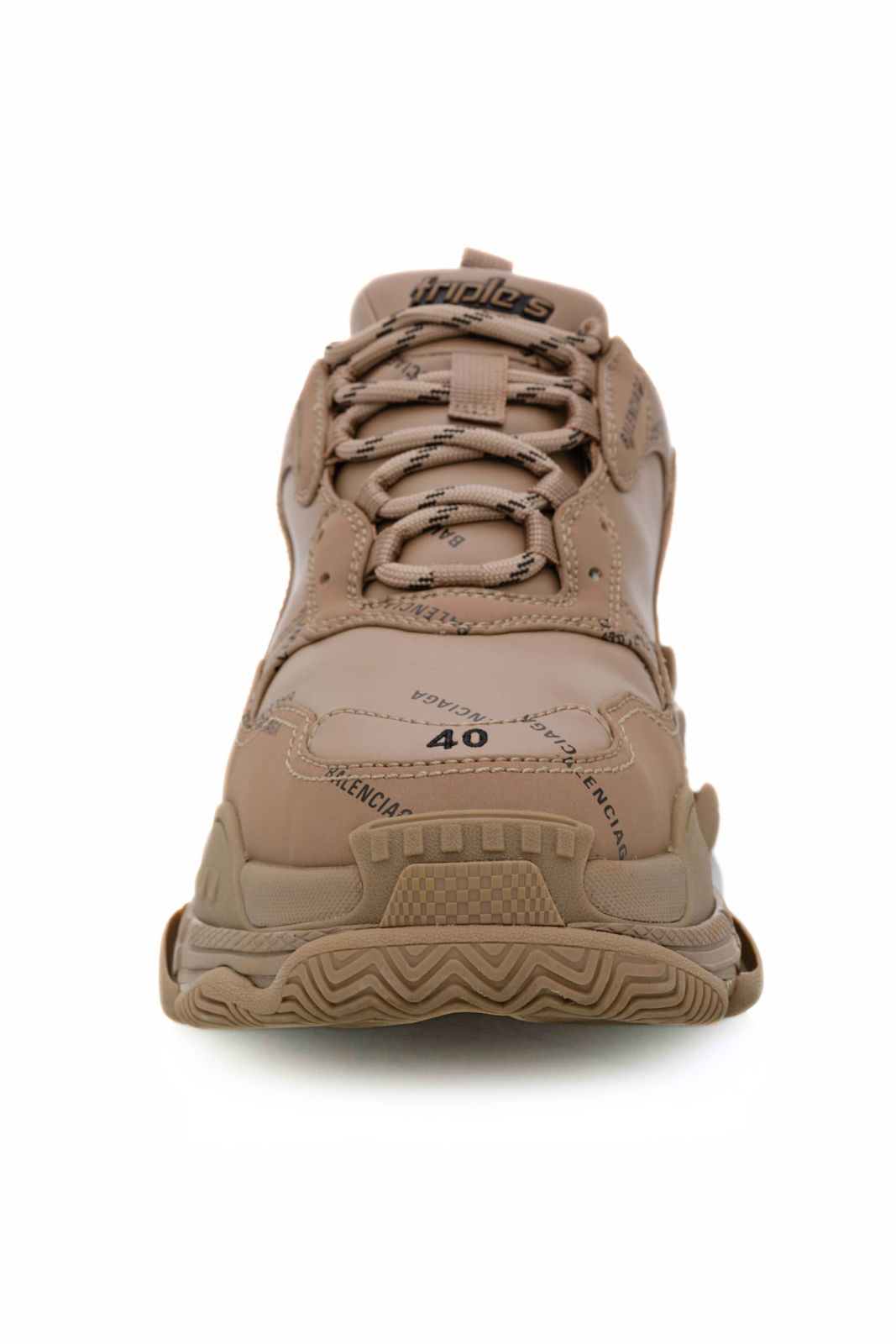 Balenciaga Allover Logo Triple S Brown man Sneakers