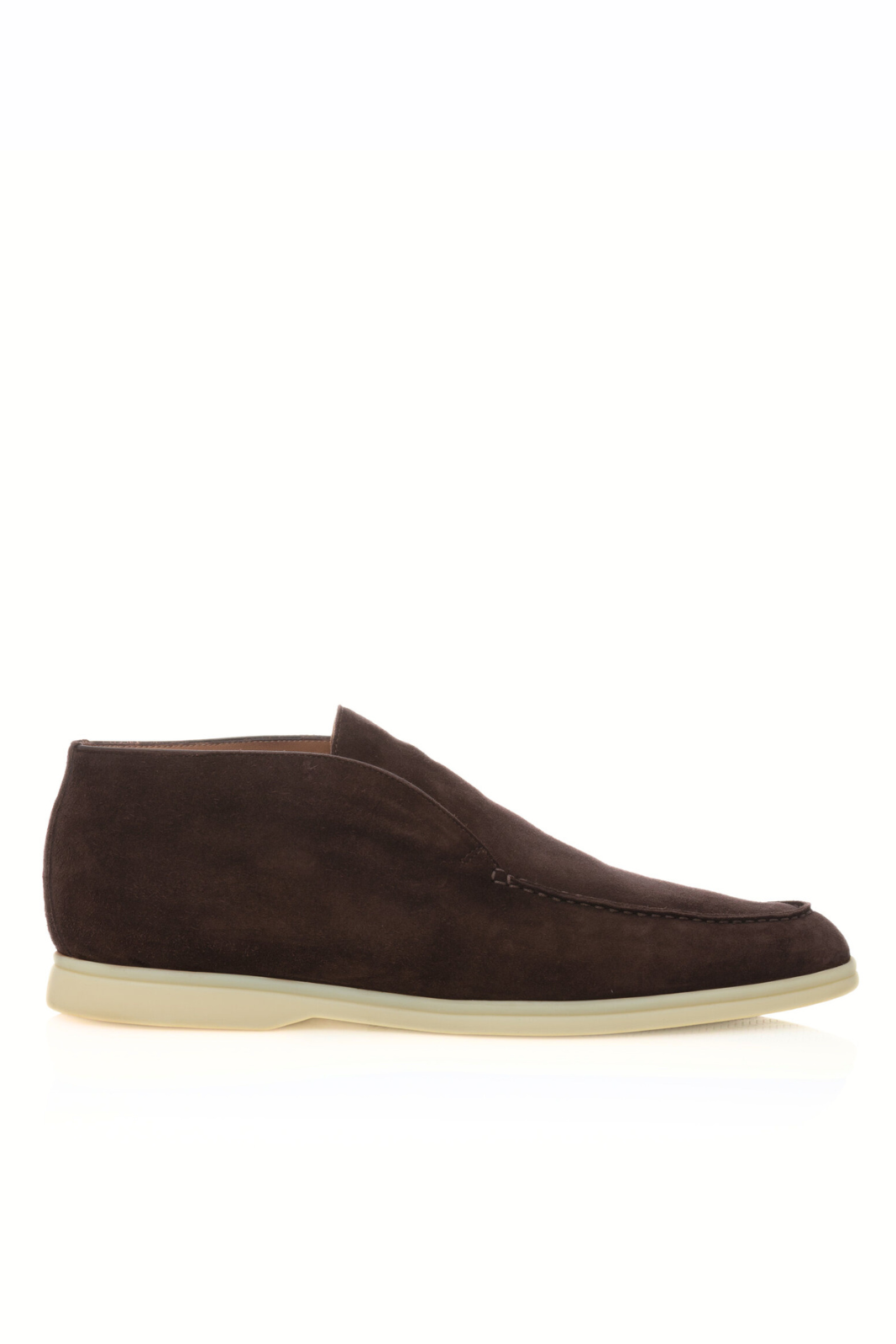 Loro Piana Suede Goatskin Open Walk Ankle Boots Chocolate
