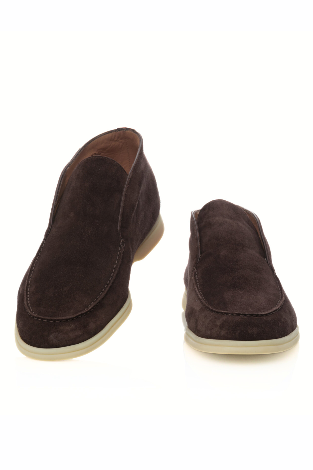 Loro Piana Suede Goatskin Open Walk Ankle Boots Chocolate
