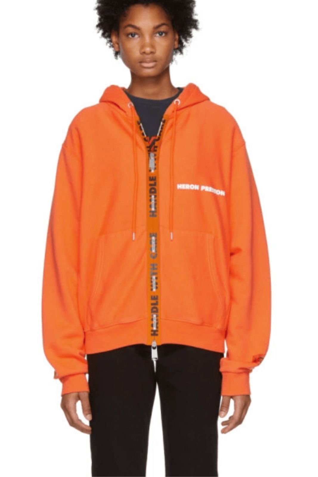 Heron Preston Orange Handle Zip Hoodie