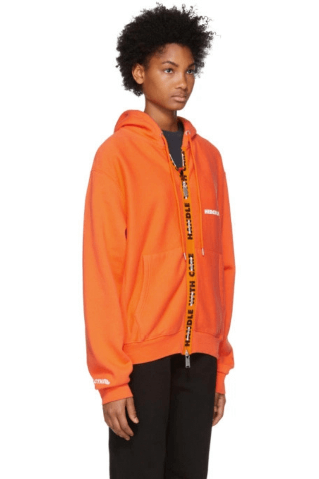 Heron Preston Orange Handle Zip Hoodie