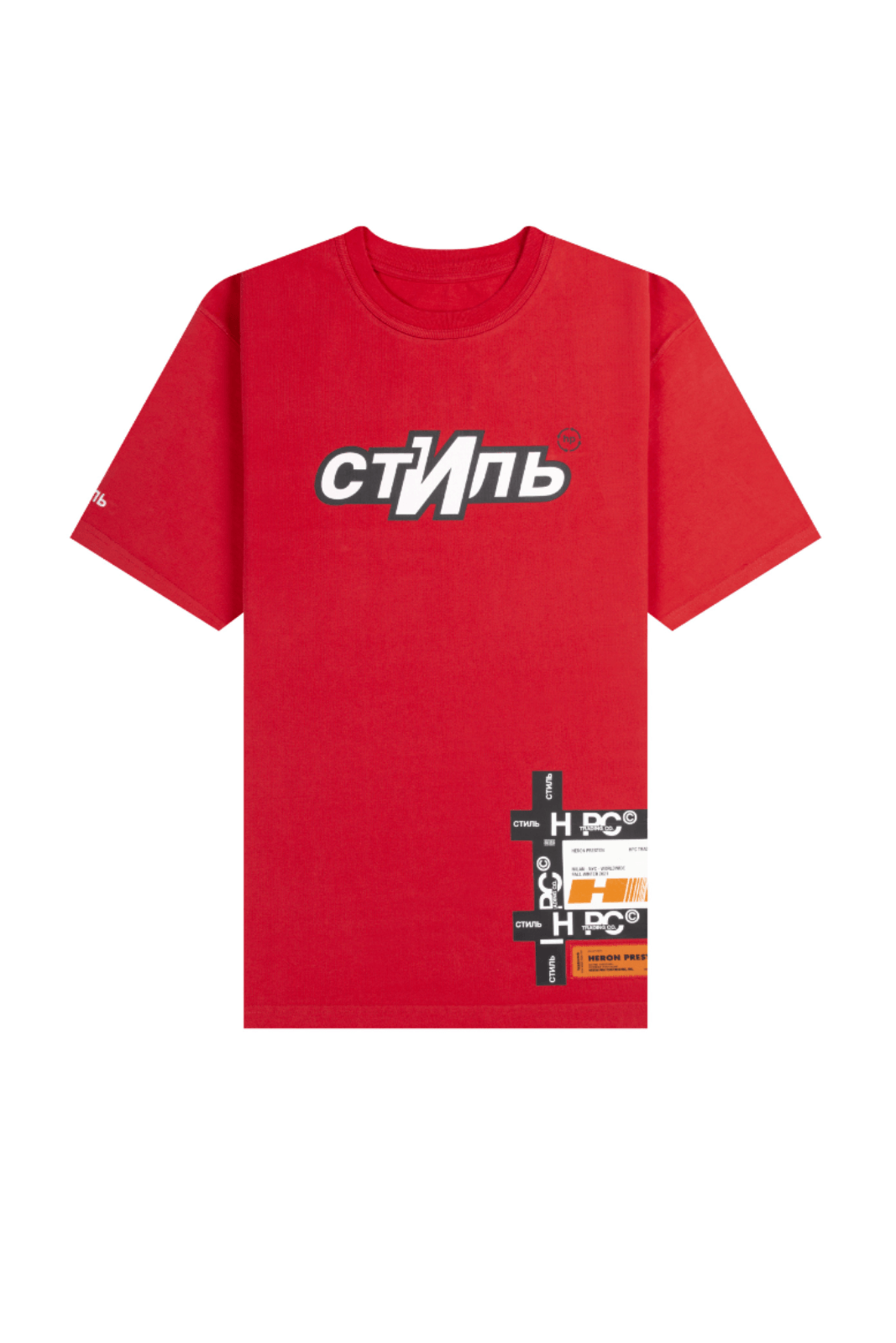 Heron Preston Tape Patch Logo T-Shirt Red men